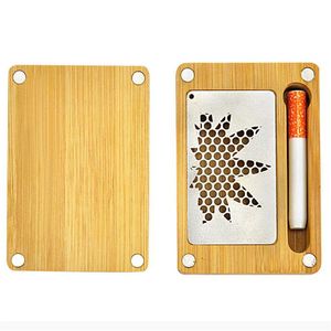 Card cigarette mill bamboo cigarette tray set new creative cigarette console with pipe