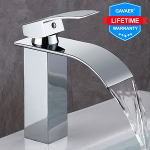 Gavaer Soğuk Ve Sıcak Küvet Bataryası Banyo Lavabo için Yüksek dereceli Pirinç Tek Kolu Havzası Musluklar Banyo Zarif Musluklar E01 T200710