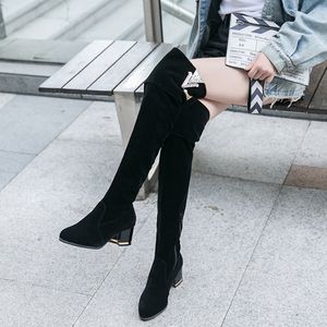 Vendita calda SAGACE scarpe donna per il tempo libero semplici retrò sopra il ginocchio scarpe con zeppa maggiorate scarpe da cavallerizzo a tubo lungo scarpe donna tacco alto