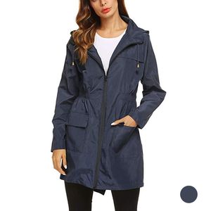 Sport Yoga Jacket Ladies Fashion Windbreaker Jackor Gym Kläder Kvinnor Höst Vinter Slim Zip Closure Lång Hooded Coaties