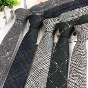 Högklassig ull smal slips manlig arbete avslappnad bröllop brudgummen 6 cm slipsar halskläder formell halsduk groomsmen band