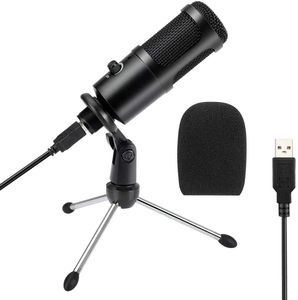 USB-микрофон, конденсатор USB MIC с штативной подставкой для игр, подкаста, скайп чата, YouTube, голосовые переводы, потоковое, совместимое