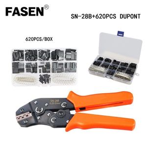 2.54mm Pitch JST SM Pins SN-28B Crimping Tools Dupont 620Pcs 1-6 Pin Housing Connector Male Female Crimp Pins Adaptor Kit Y200321