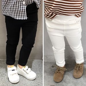 Bambini Autunno Legging Pantaloni per ragazze e ragazzi Pantaloni elastici Pantaloni a matita bianchi e neri carini Abbigliamento per bambini Leggings LJ201019