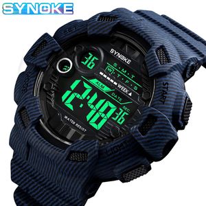 SYNOKE Brand Digital Wristwatches Mens Waterproof Cowboy Clock Stepwatch Sport Shock Military Wrist watch relogio masculino 9629 201204