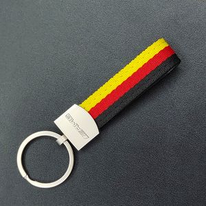 10 pcs For Mercedes benz AMG GLA A C Ew203 w204 w205 w211 w212 w213 Webbing Car Keychain Metal Alloy Car Styling Key Rings Accessories