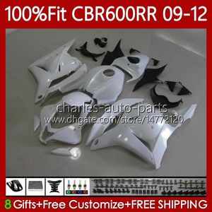 Corpo stampo per iniezione per Honda CBR600 CBR 600F5 600 RR CC F5 09-12 BODYWORK 69NO.30 CBR-600 CBR600rr Pearl White 09 10 11 12 CBR 600RR 600CC 2009 2010 2012 2012 2012 OEM Faitura