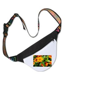 50pcs Custom Image DIY Blank White Oxford Fanny Packs Heat Transfer Printing Zipper Waist Bag