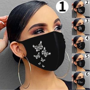 Moda musujące Rhinestone Kobiety Biżuteria Elastyczna Maska Magiczne Szaliki Wielokrotnego użytku Zmywalny Moda Maski Maski Bandana Maski nakrycia głowy