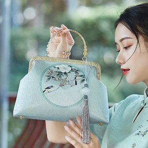 2020 handgjorda kinesiska stil mini siden tassel kväll axel väskor crossbody väska för kvinnor plånböcker och handväskor