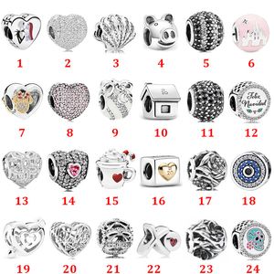925 Sterling Silver charms Castle Animal Series Bird Love Fixed Buckle String Hanging Piece DIY Beads Fit Pandora Bracelet Jewelry DIY Thanksgiving gift