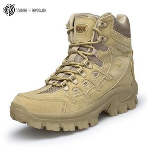 Buty zimowe Mężczyźni Buty Wojskowe Specjalne Force Skórzane Wodoodporna Desert Combat Buty Armii Męskie Taktyczne Kostki Śnieg Mężczyzna LJ201214