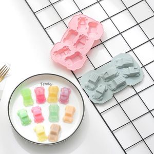 Silicone molds car cartoon cute chocolate cookie candy cake pudding making mould tray 6 cavities silica kitchen baking tool LX4166