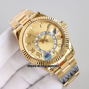 5 Styles Top Quality 42mm Cal.9001 Autoamtic Movement Mens Watch 326939 326938 326935 Date Month sapphire 18K Gold Case Gents Sport Watches 904L Steel Bracelet