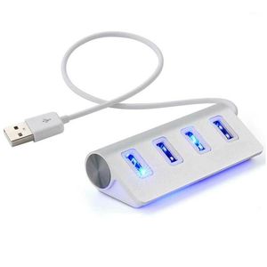 USB2.0 Четыре порт USB-концентраторного ноутбука Высокоскоростной расширитель Splitter алюминиевый ступиц адаптер таблетки 4 PORT1