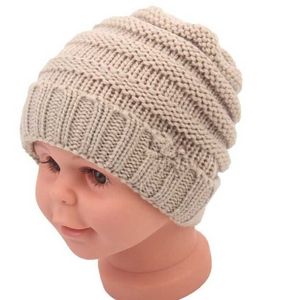 かぎ針編みビーニートレンディの帽子の赤ちゃんファッションビーニー屋外の帽子冬生まれたビーニー子供ウールニットキャップ暖かいビーニー