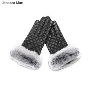 Vijf vingers handschoenen JANCOCO Max Dames echt leer zacht gevoerd touchscreen lente winter echte schapenvacht bont S20311