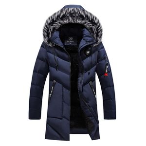 Winter Parkas Männer lange Outwear Mantel Herren Winterjacke Baumwolle gepolsterte Pufferjacke Mode Outdoor Mantel warme Pelzkragen 201204