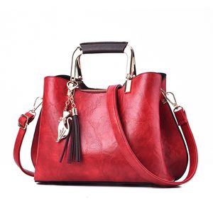 Borsetta HBP Shopping borse shopping pura in pelle femminile borse borse da borsa di grande capacità borse borse di colore rosso