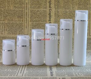 30 ml 80 ml transparente Kappe aus weißem Kunststoff, Airless-Pumpflaschen, Silver Line Maquiagem, leere Kosmetikbehälter, Verpackungsflaschen, bitte bestellen