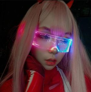 LED LUMINONE Sunglasses 빈티지 펑크 고글 남성 여성 패션 파티 크리스마스 화려한 조명 안경 음영 UV400