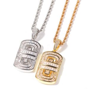 Ny Iced Out Pendant Diamond Necklace Pendant Gold Silver Plated Mens Fashion Hip Hop Smycken Gift