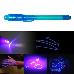 Creative Magic UV Luz Invisível Caneta de Tinta Engraçada Caneta de Marcador de Arte Engraçado Para Crianças Presente Presente Novidade Papelaria Coreano Fornecimento de Escola 7 Cores