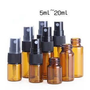 10 ml, 15 ml, 20 ml tragbare Mini-Parfümflasche, bernsteinfarbene Parfüm-Zerstäuber-Pump-Sprühflasche