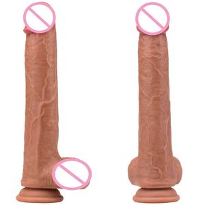 NXY Dildo Giocattoli anali 28 cm Doppio strato di silicone liquido Pene Dildo manuale Masturbazione femminile Prodotti per adulti divertenti 0225