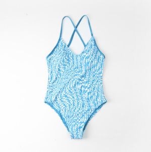 ملابس السباحة للسباحة النسائية بيكيني مثير رسالة كلاسيكية مطبوعة زرقاء مجموعة البرازينة bikinis صيف الموضة