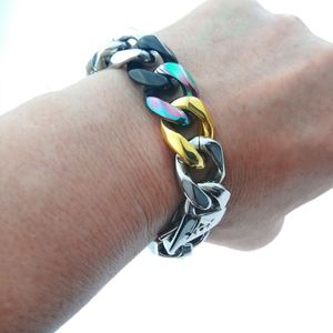 European and American retro men's titanium steel bracelet Korean version personality bracelet men simple bracelet