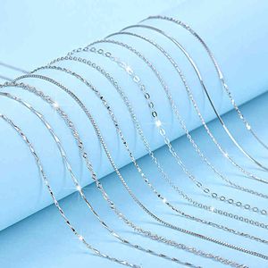 S925 Sterling Silver Necklace Box Chain Yuanbao Melon Seeds Water Wave Sky Star Snake Bone Cross Female Clavicle