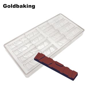 GOLDBOKING Chocolate Blocks Polykarbonat Mögel Poly-karbonat Candy Form 8 Håligheter för professionell choklad Y200618