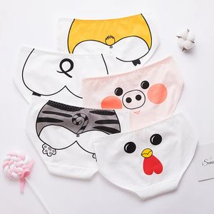 Nova impressão de animais de desenho animado sem costura cueca feminina calcinha sexy para menstruação menina cueca confortável lingerie Tanga