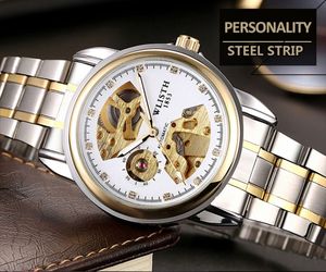 Wlisth Mens Klockor Automatisk Mekanisk Klocka Top Märke Luxury Gifts Armbandsur Casual Skeleton Male Clock Relogio Masculino