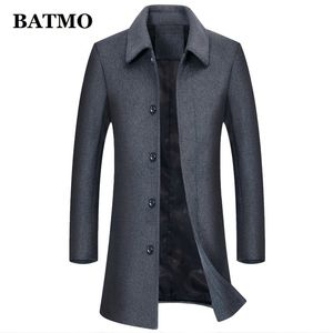 BATMO NEW ARRING WINTER High Quality Wool Long Trench Coat Men、Men's Woolカジュアルジャケット、プラスサイズM-7xl 1716 201126