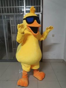 Disfraz de mascota de pato amarillo de cuadros reales de alta calidad caliente envío gratis