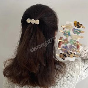 2st / set Star Heart Pattern Hairpin Fashion Acrylic Makeup Tools Hair Clips för Women Girl Headwear