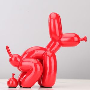 Squat Balloon Dog Statue figurines Resin Sculpture Home Decor Modern Nordic Decoration Accessories for Living Room Animal Figures