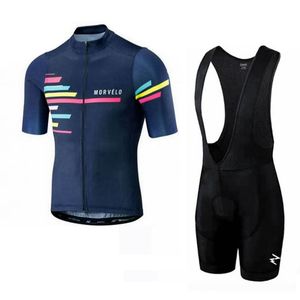 2021 Takım Morvelo Erkekler Bisiklet Forması Set Yaz Nefes Hızlı Kuru Kısa Kollu Yarış Bisiklet Giyim MTB Bisiklet Kıyafetler Y21030820