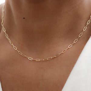 14K Gold Filled Necklace Handmade Gold Choker Chain Collier Femme Kolye Collares Women Jewelry Necklace for Women