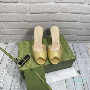 Designer -Mode -Slipper High Heels Schuhe Frauen rutschen rosa orange blau braun weiße Sommerflip Flops