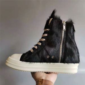 Horse Fur Leather Boot Shoe Man Punk Style Fashion Casual Ankle Boots p25e50