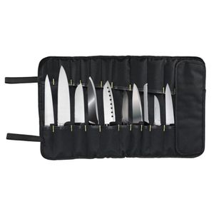 4 Color Choice Chef Knife Bag Roll Bag Carry Case Bag Kitchen Cooking Portable Durable Storage 22 Pockets Black Blue Green 201021
