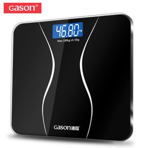 GASON A2 Badezimmerboden-Körperwaage aus Glas, intelligenter elektronischer Haushalt, digitale Gewichtswaage, bariatrische LCD-Anzeige, 180 kg/50 g, Y200106