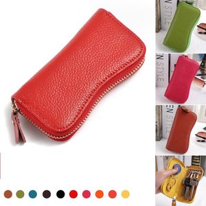 mini car key holders packages Genuine leather small wallets business gifts waist hanged wholesale custom logo multi-function