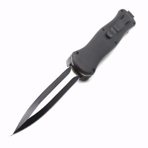 Butterfly A017 nero D2 Coltello a doppia azione Coltelli automatici pieghevoli Coltello da caccia tascabile Sopravvivenza regalo di Natale