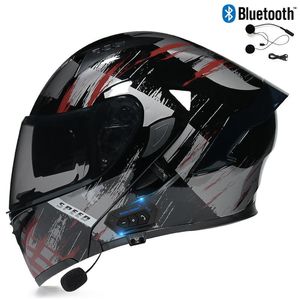 Kaski motocyklowe Mężczyźni Kobiety Bluetooth Full Face Helmet Integral Mask Sports