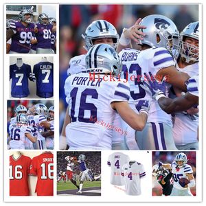 Maglia da calcio NCAA Custom Kansas State Wildcats 40 Spencer Trussell 47 Cody Stufflebean 22 Deuce Vaughn 28 Devrin Weathers 29 Khalid Duke Witt Mitchum Sam Shields