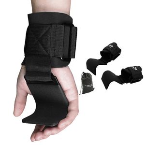 Fitnessgeräte Gewichtheben-Haken-Hand-Bar Wrist Straps Glove Gewichtheben Krafttraining Fitness Haken Gewichtheber-Handschuhe Q0107